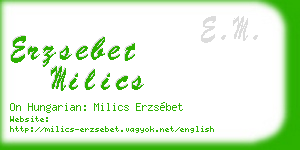 erzsebet milics business card